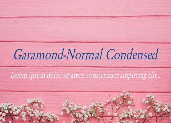Garamond-Normal Condensed example